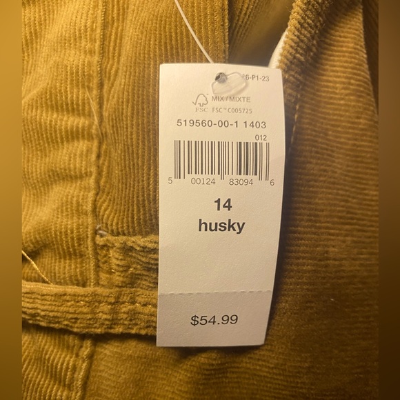 NWT Gap‎ Boys Original Straight Corduroy Pants 14 Husky Winter Stretch - Picture 4 of 7